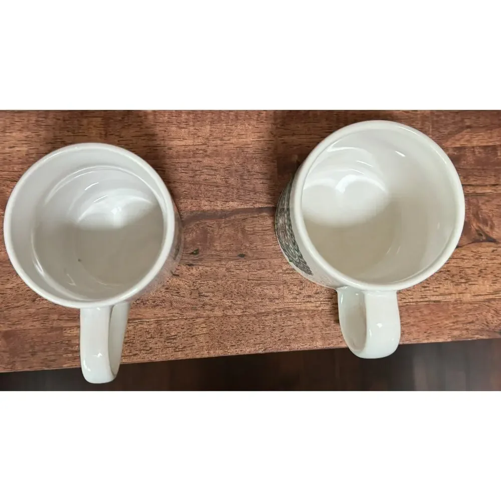 Two Starbucks White with Classic Mermaid 2006-2008 Coffee Cup Mugs 10oz & 12oz